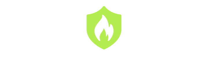 Icon of a green shield with a flame symbol inside.