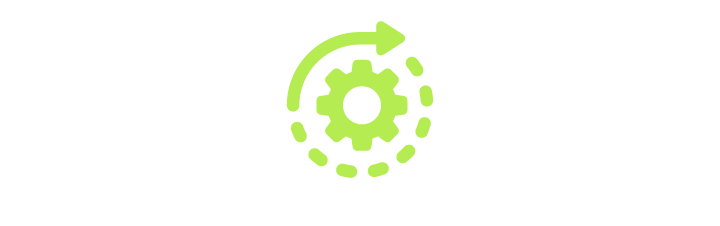 Green gear icon with a circular arrow around it, symbolizing settings or process update.