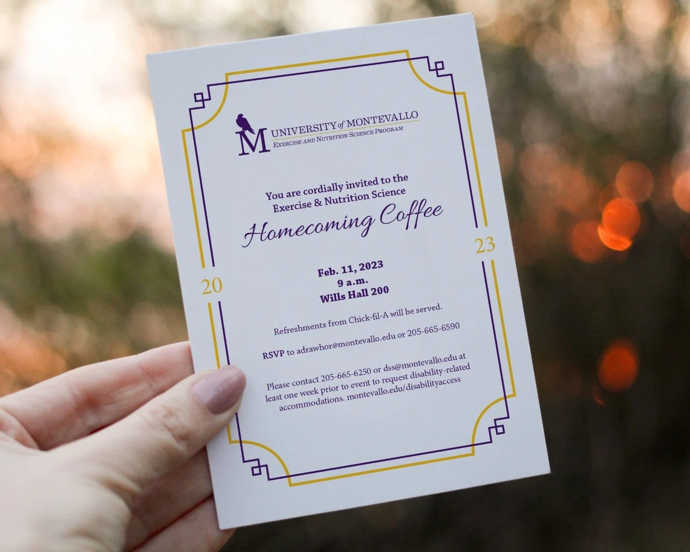 Postcard Design | Jan 2023 | University of Montevallo MarComm