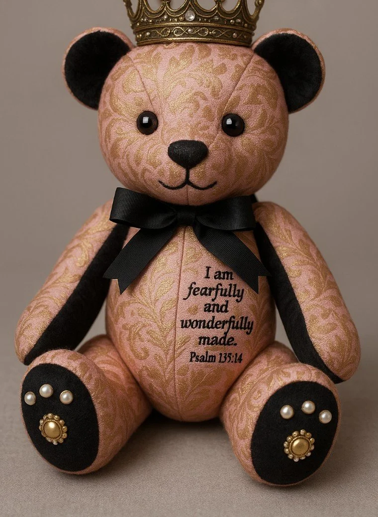 Custom memory bear handcrafted by Another Royal Legacy in Kansas City, Missouri