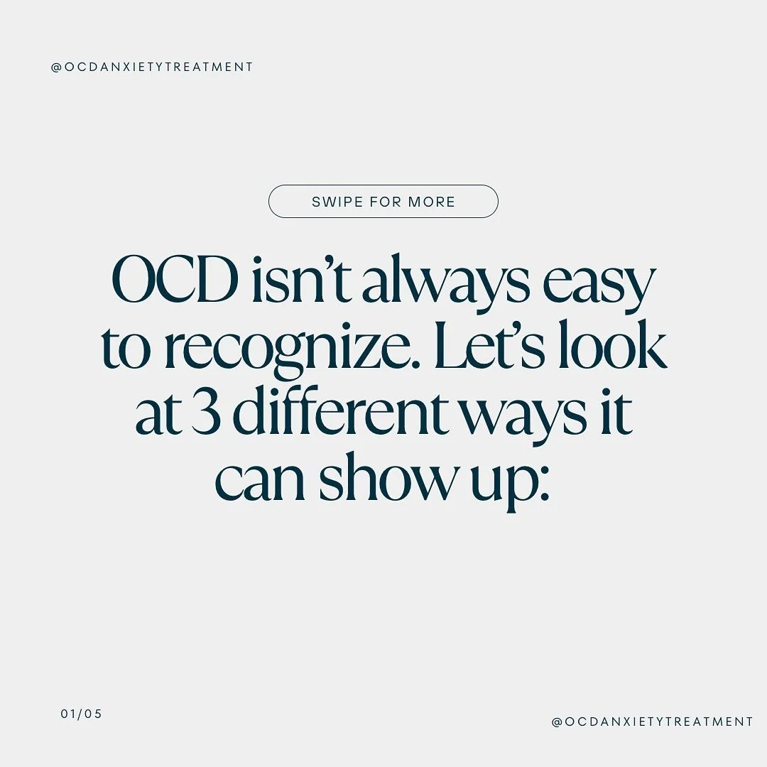 Sometimes OCD can be tricky to spot! This is a general overview of 3 different types. Remember, OCD latches onto what matters most to you. That&rsquo;s why it can feel so scary and confusing. 

Remember though: OCD is treatable, and you don&rsquo;t h