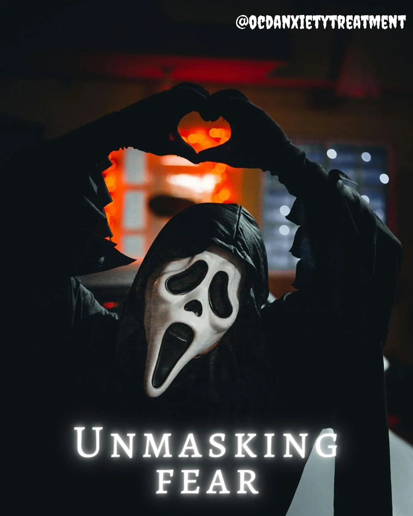On Halloween, we wear masks for fun 👻 
In real life, anxiety can be a mask that hides our deeper feelings: fear, sadness, shame, & vulnerability.
ERP, ACT, and mindfulness don’t just manage anxiety. They unmask it.
#AnxietyAwareness #OCD