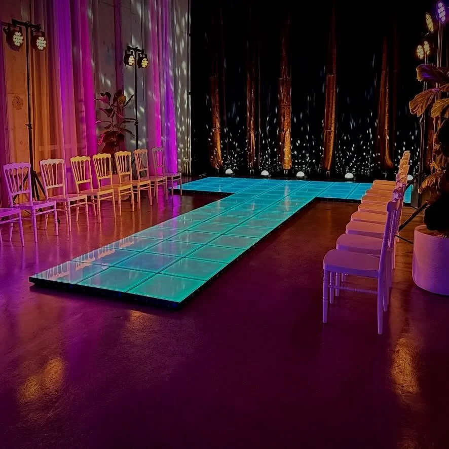 Catwalk done right 🔹

@djwarehousehire totally transformed our space with this setup 👏🏼

Isn&rsquo;t lighting just amazing! 

#eventvenue #sydneyvenue #catwalk #leddancefloor