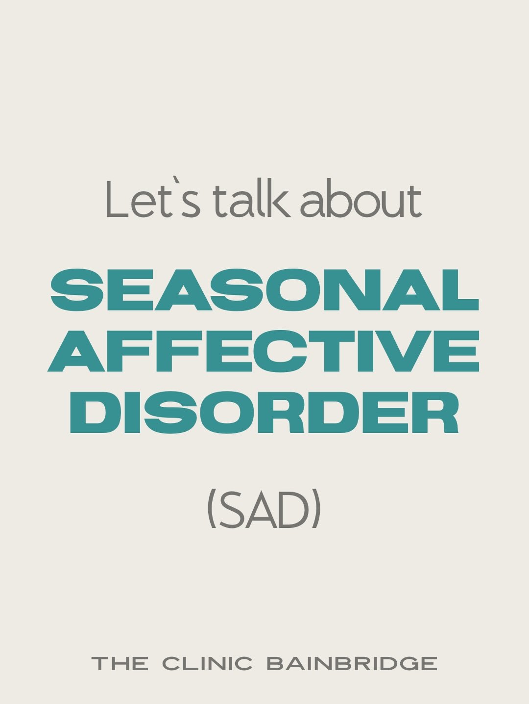 The &ldquo;big dark&rdquo; is here and with it the typical PNW weather so let&rsquo;s chat about SAD &mdash; Seasonal Affective Disorder. We can help!