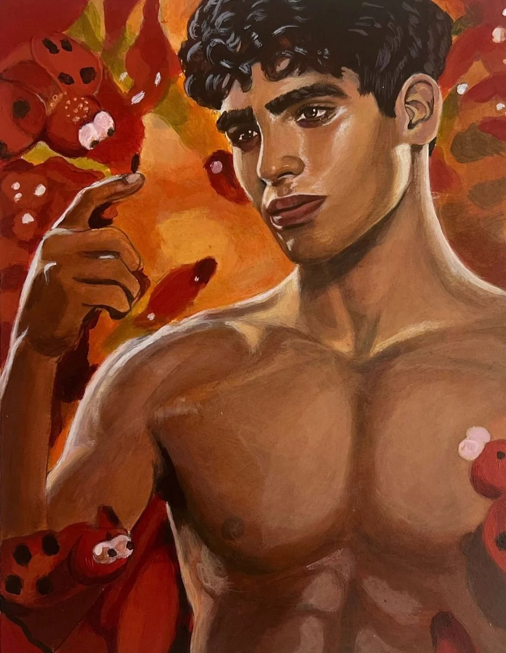 Recreation of model, Jhona Burjack in “Le bal des coccinelles” by photographers @pierre_pierreetgilles on Instagram
Acrylic and prisma color on illustration board
2022