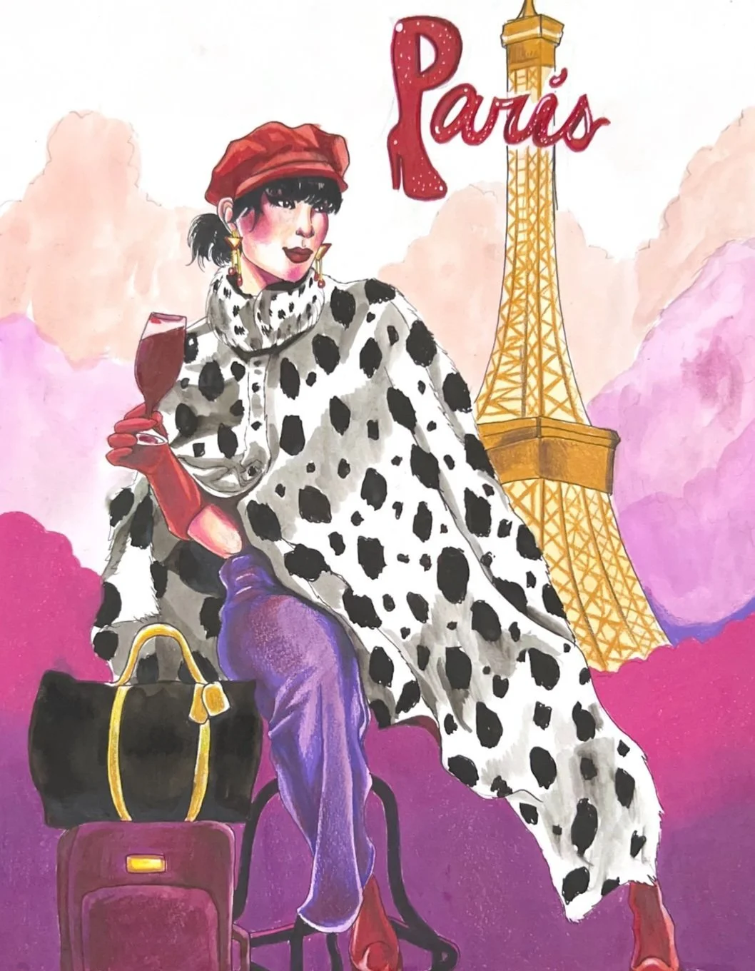 Travel Poster
Watercolor and Prismacolor pencil on smooth bristol
2023