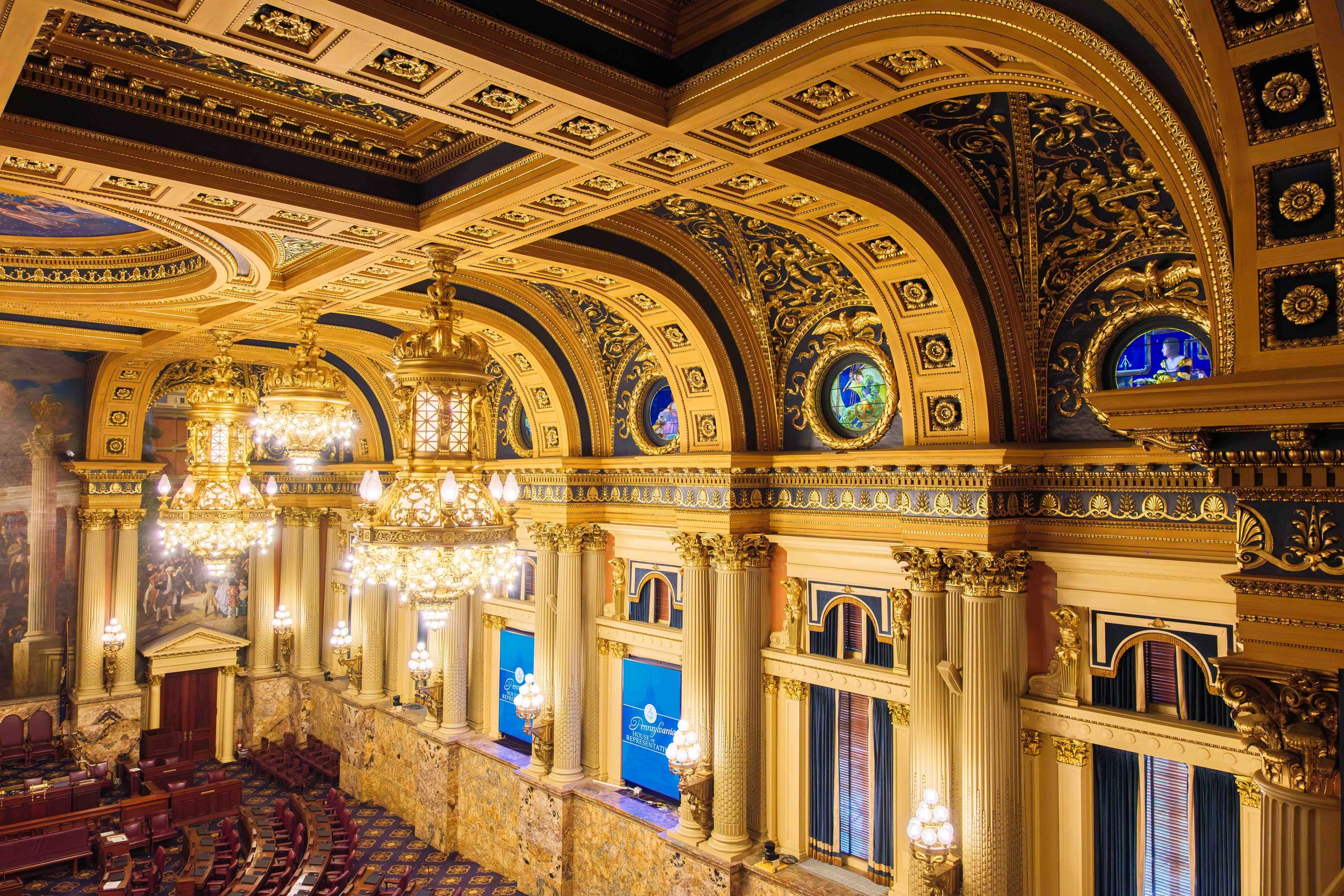 Looking to the Right of the House Chamber from the Visitor Gallery