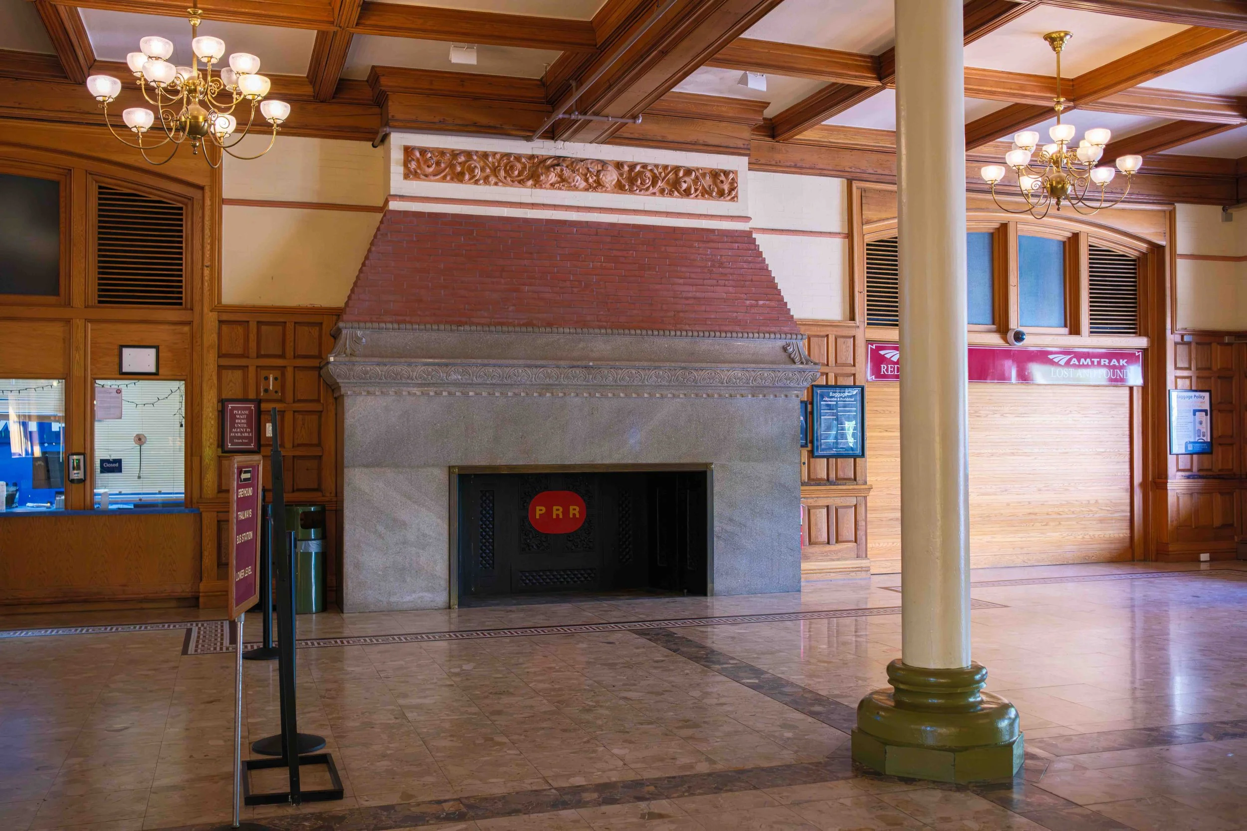 Fireplace at Harrisburg Train Station