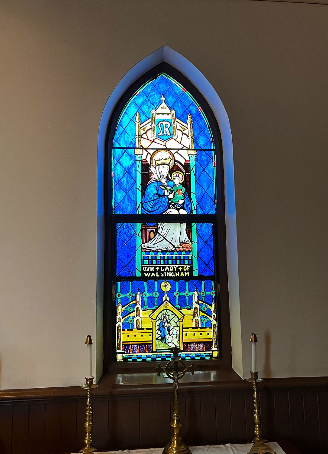 Lady of Walsingham Window at Grace Church Hartford