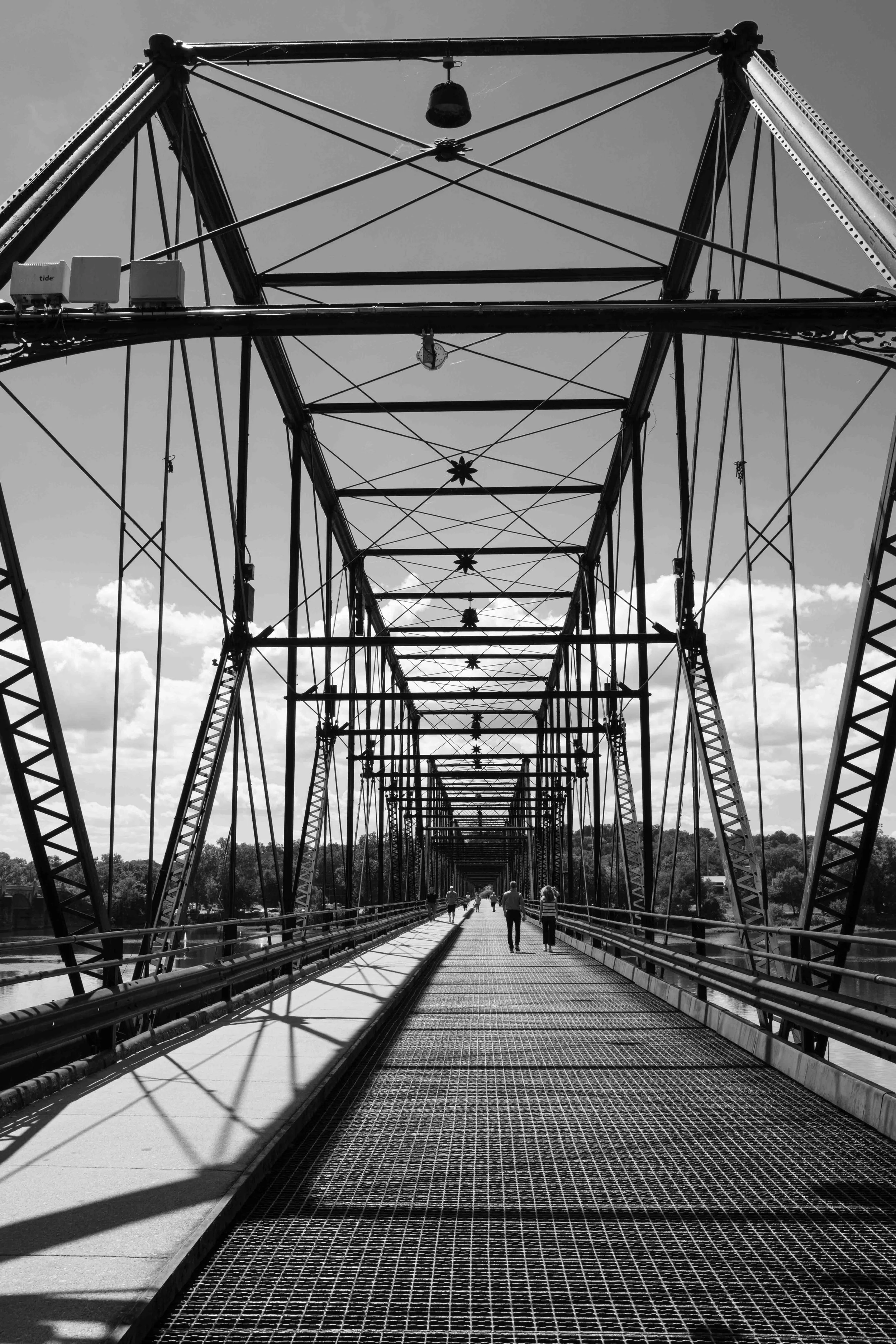 Entrance to Footbridge over  Susquehanna (black and white)