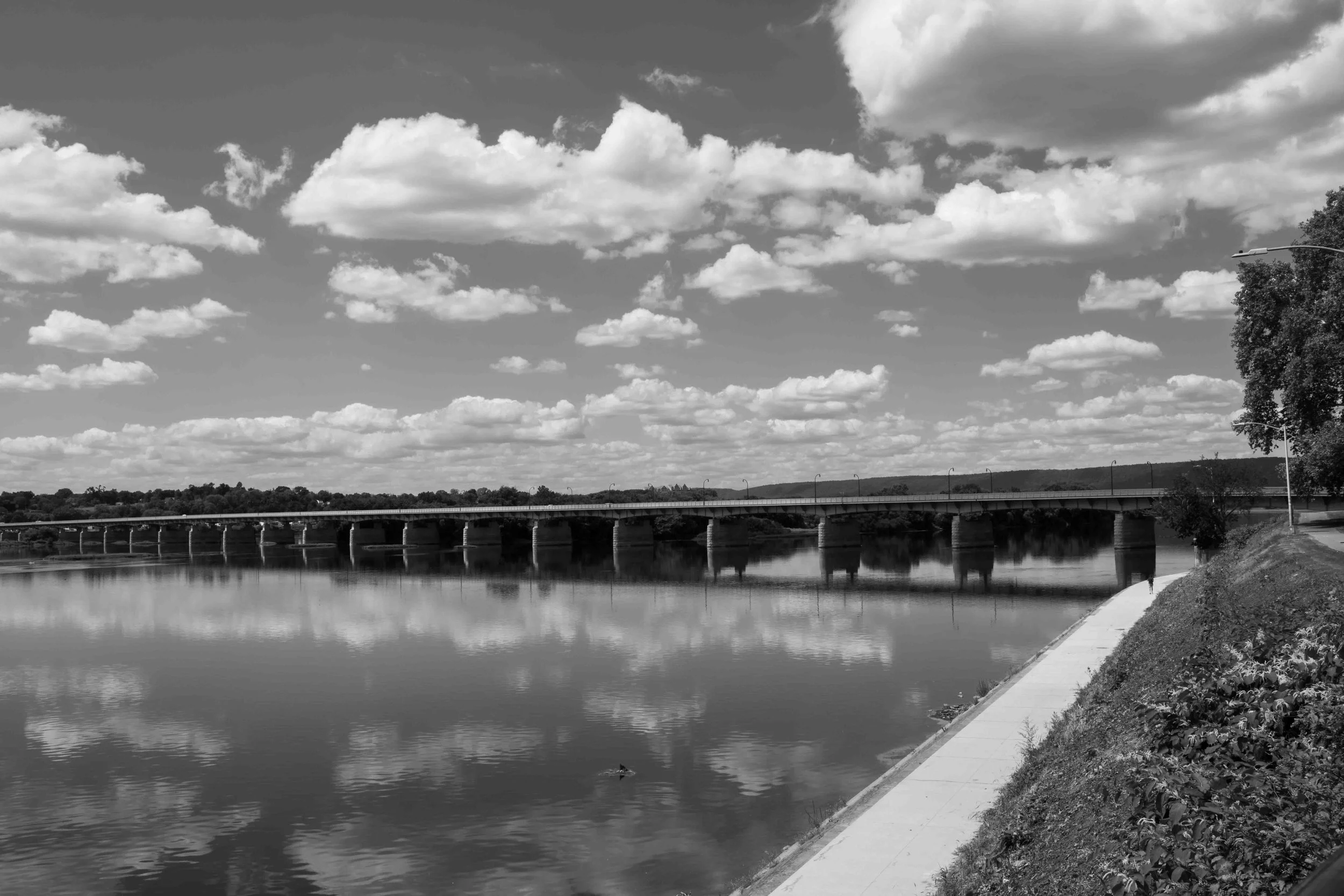 Highway Bridge Over Susquehanna (Black and White)