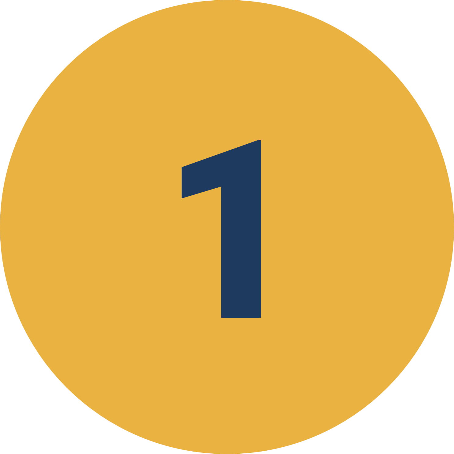 Number one in the center of a circle