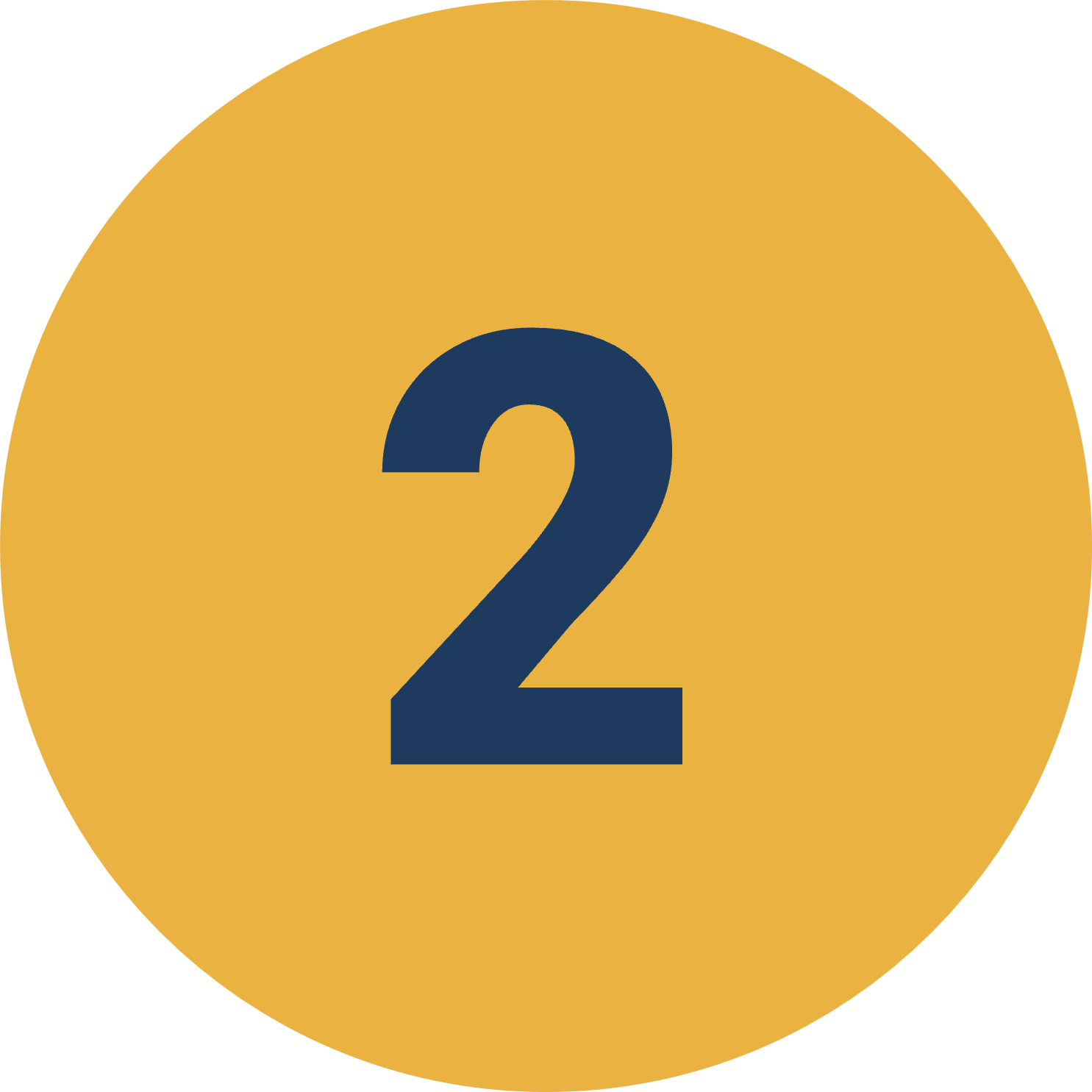 Number two in the center of a circle