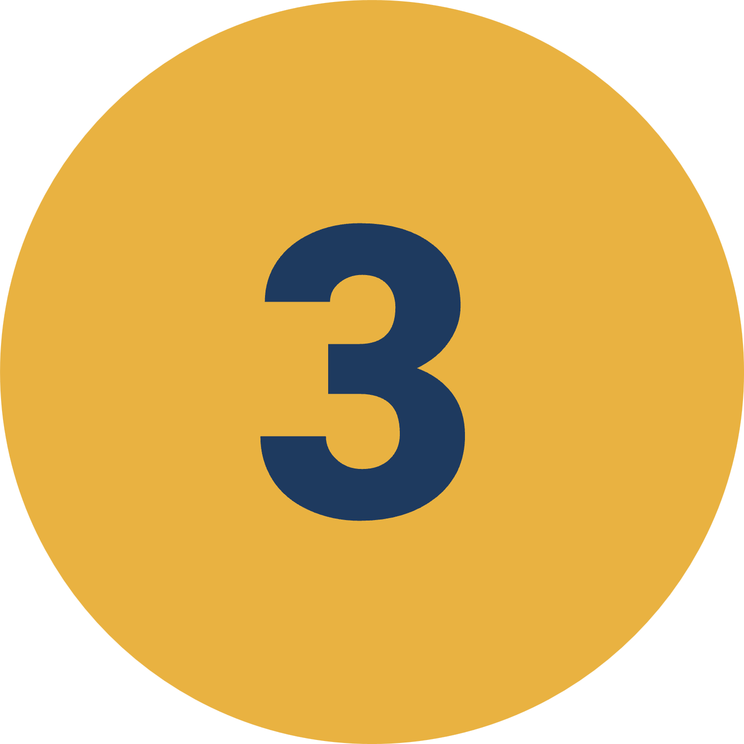 Number three in the center of a circle