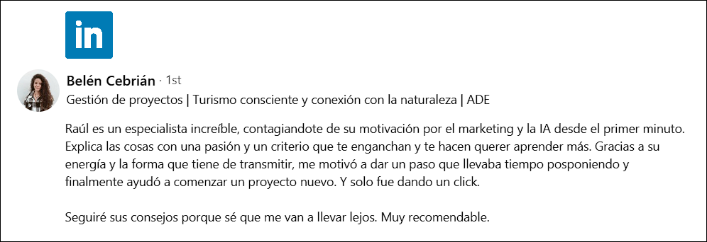 Testimonio de Belén Cebrián a Raúl Abad