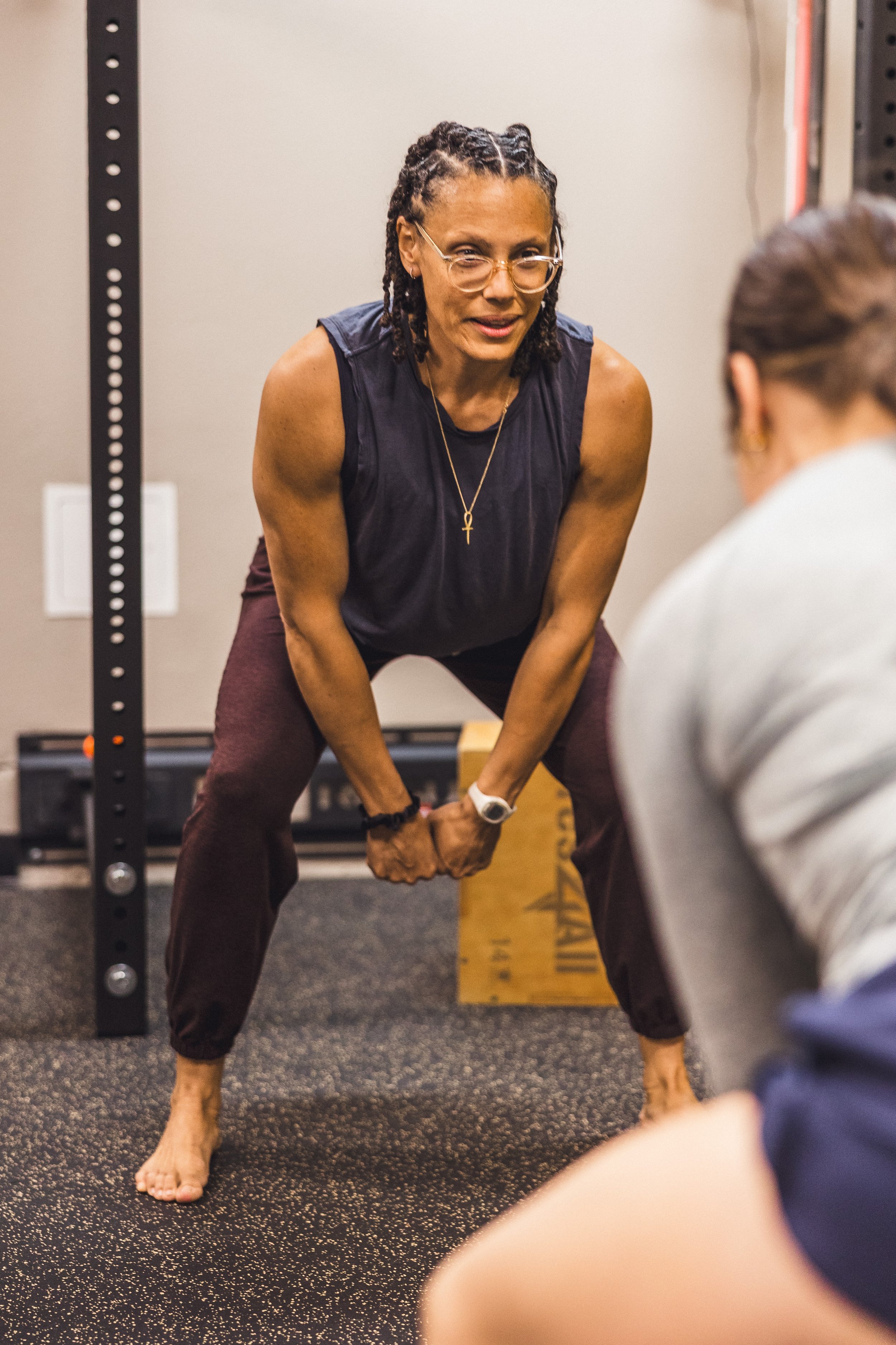 Shirley Brown coaching a client in her home studio in Monmouth.