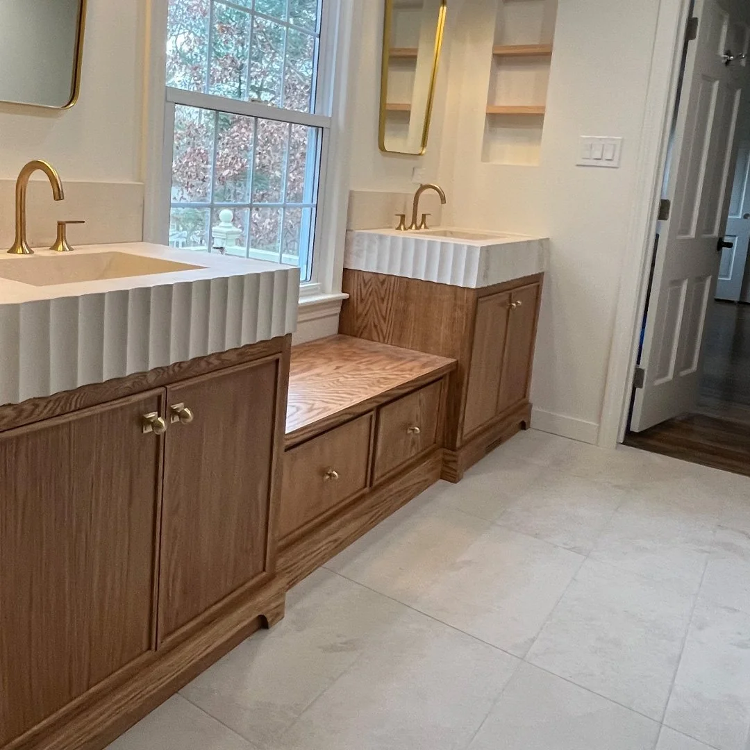 Custom Twin Sinks in Bathroom