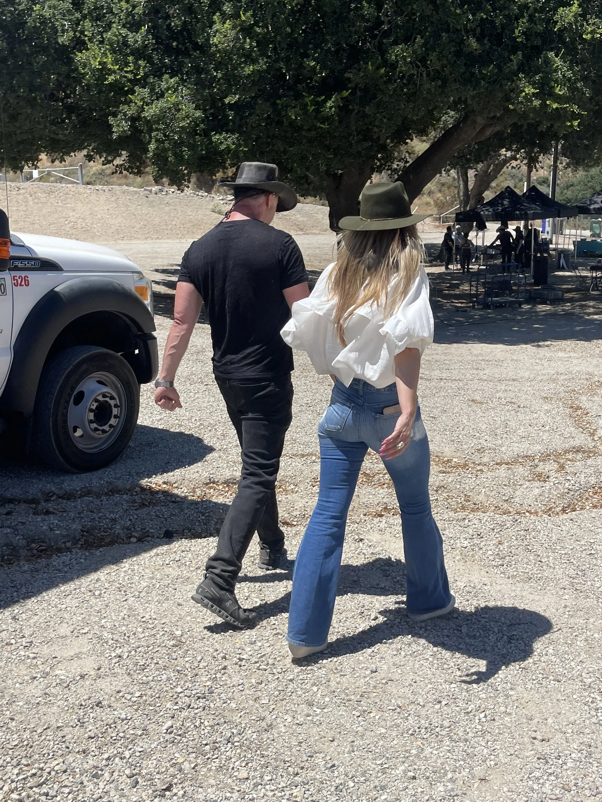 Jeff and Jenn Wolfe producing their first feature film on set with cast and crew