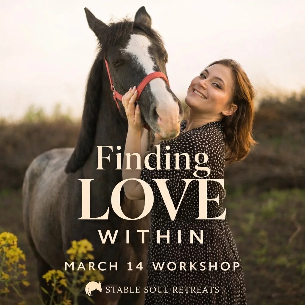 Love doesn&rsquo;t start with someone else.
It starts with you. 🤍

On March 14, join us at Stable Soul Retreats for a heart-centered equine-assisted workshop designed to help you reconnect with the most important relationship in your life &mdash; th