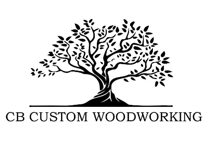Logo of a tree with many branches and leaves, with the text 'CB Custom Woodworking' underneath.