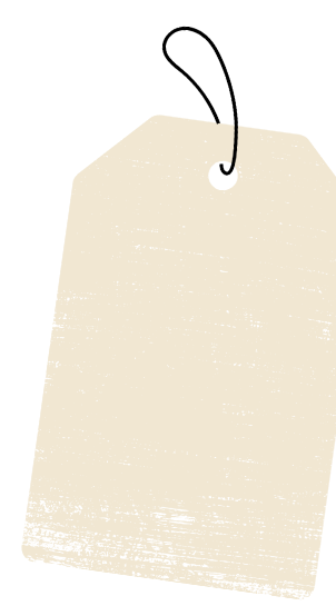 Blank price tag with a string loop at the top.