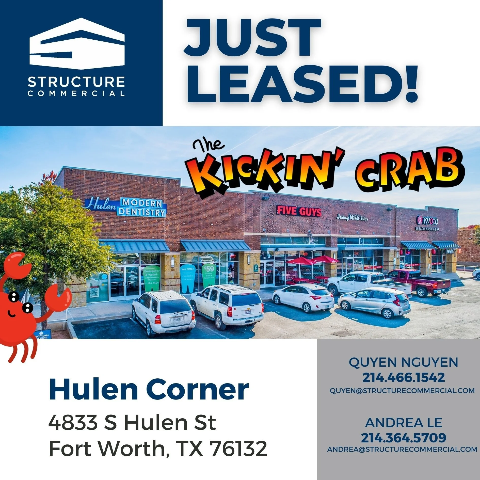 The Kickin' Crab- Hulen Corner