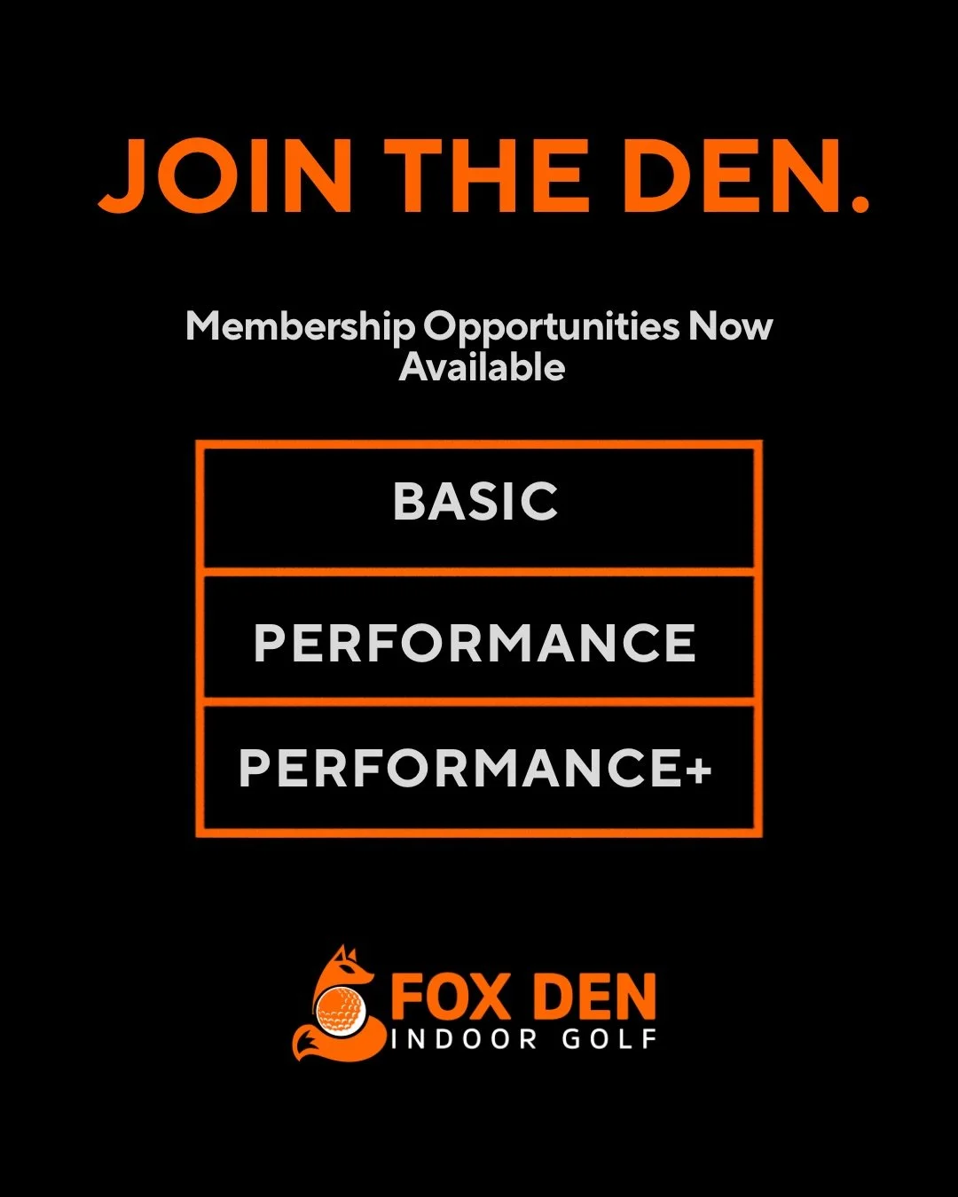 Whether you&rsquo;re looking for casual practice, serious game improvement, or the full experience &mdash; we have a membership built for you. ⛳️

Our three membership tiers:
&bull; Basic 
&bull; Performance 
&bull; Performance+ 

All designed to fit