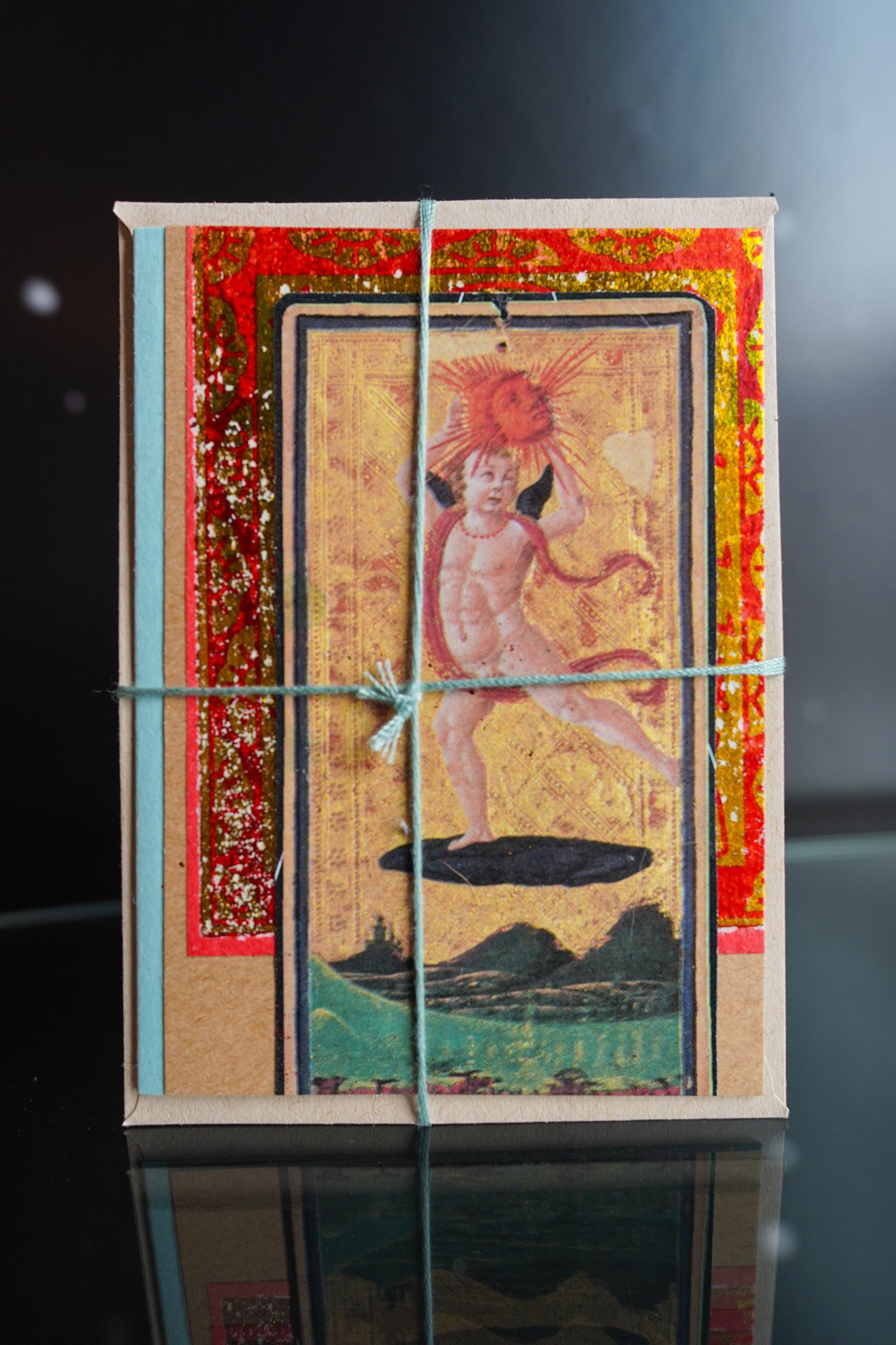 The Solar Cherub: Upcycled Celestial Card