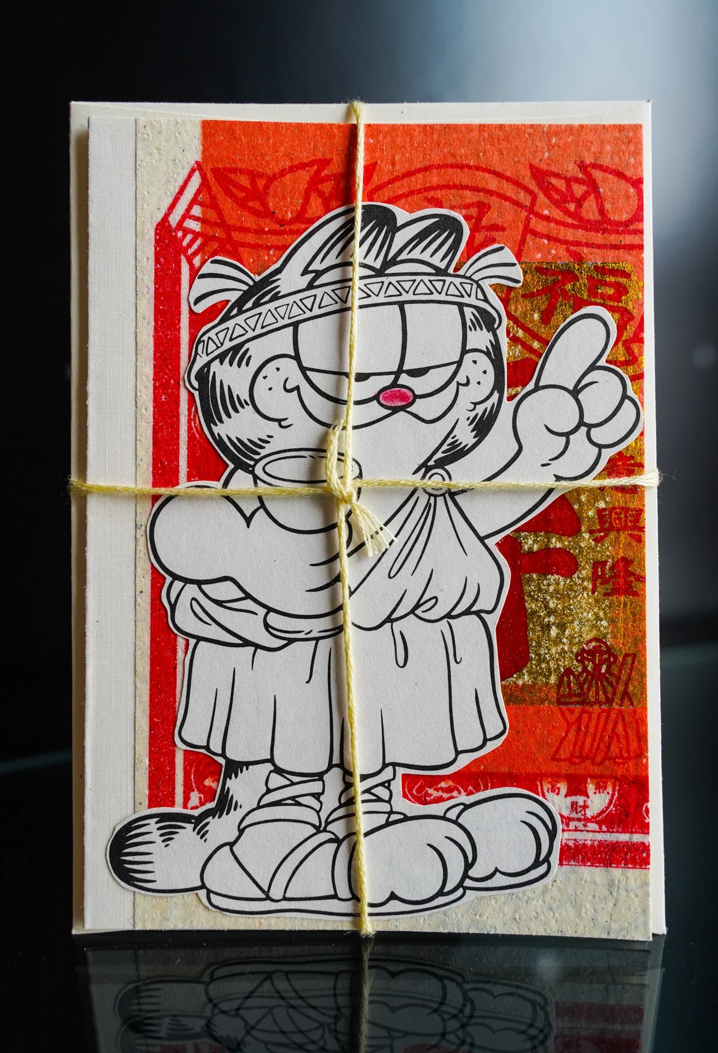 The Philosophical Feline: Upcycled Pop Card