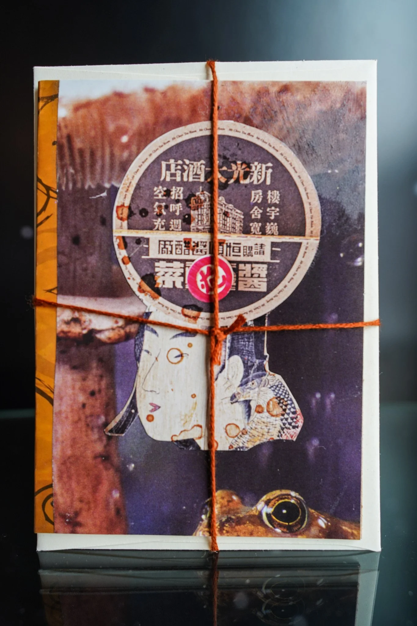 The Kabuki Pond: Upcycled Cultural Collage Card
