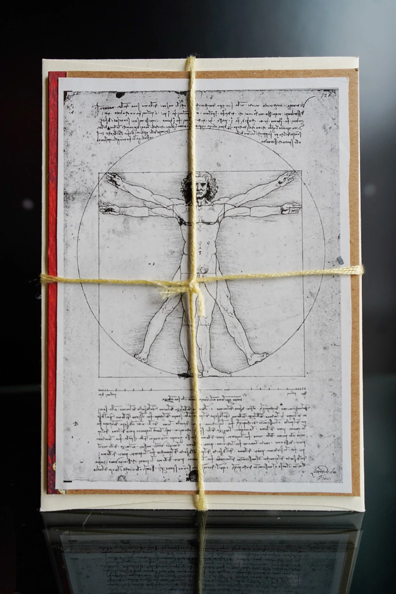 The Vitruvian Note: Upcycled Renaissance Card