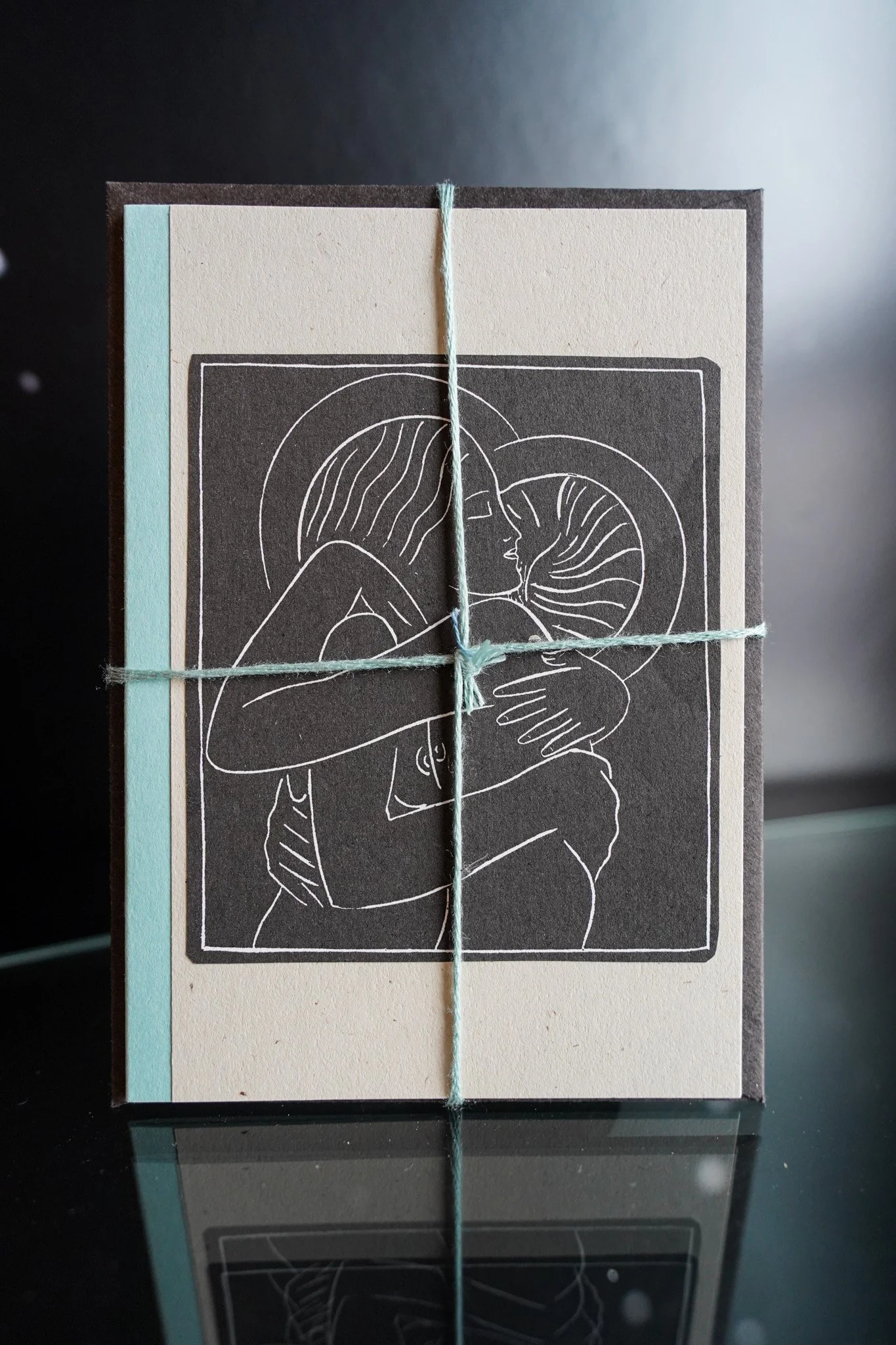 The Loving Embrace: Upcycled Minimalist Card