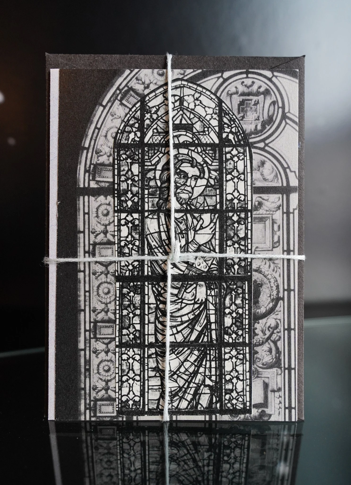 The Sacred Light: Upcycled Monochrome Card
