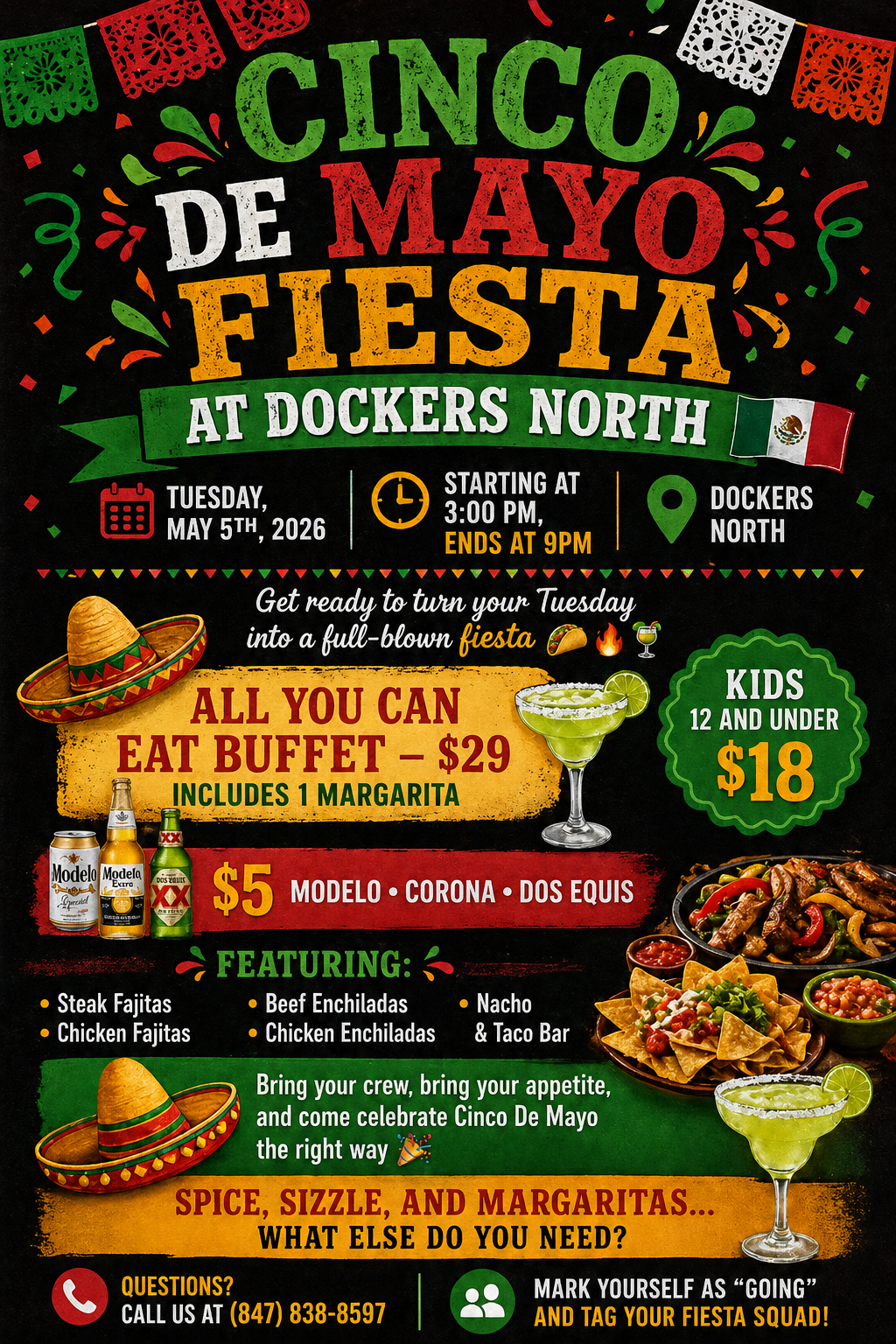 🎉𝐂𝐈𝐍𝐂𝐎 𝐃𝐄 𝐌𝐀𝐘𝐎 𝐅𝐈𝐄𝐒𝐓𝐀 𝐀𝐓 𝐃𝐎𝐂𝐊𝐄𝐑𝐒 𝐍𝐎𝐑𝐓𝐇🎉