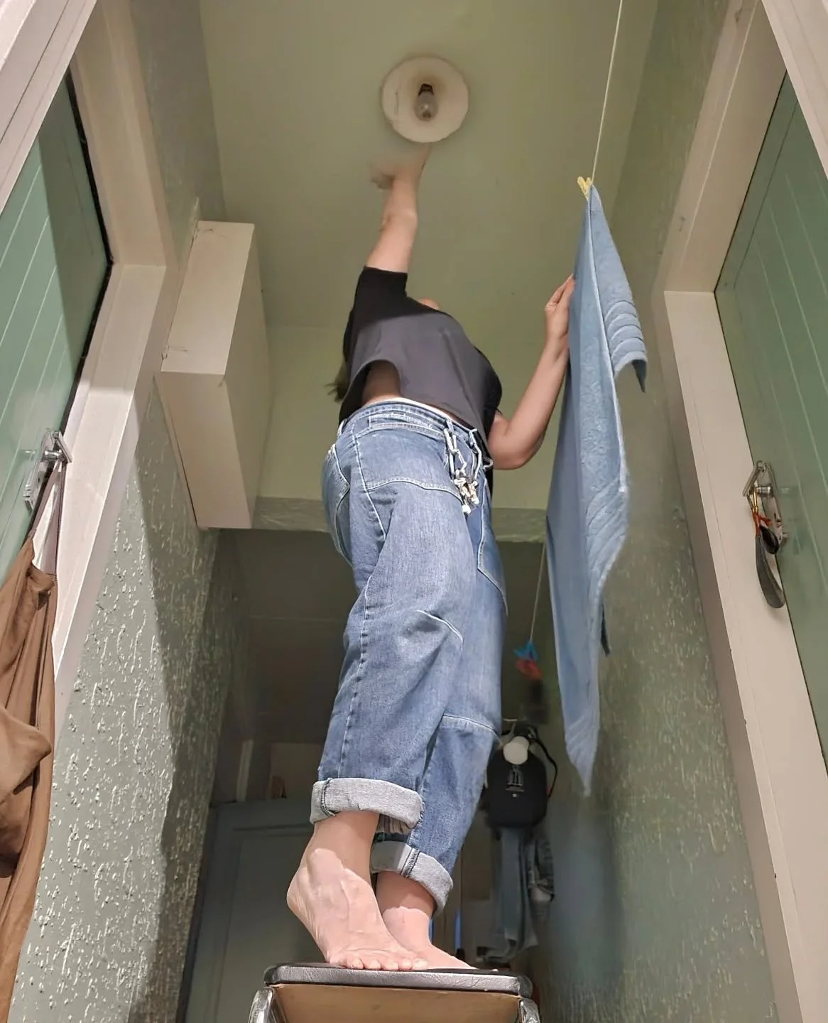 I'm a feminist but sometimes I wish had a tall man I could fold up and store in a cupboard so that when the porch light bulb blows I could shake him out and send him up the step stool.

(Yes I have a ladder. But it is out in the shed and I can't find