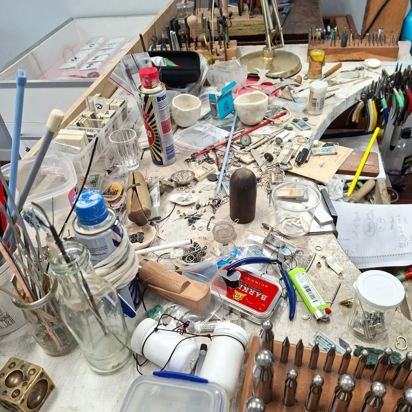 My bench is so untidy that in this photo it is almost unidentifiable as a bench. 
I meant to tidy it today, but alas, I procrastinated instead. 
So it is a tomorrow morning before @openstudios.whanganui