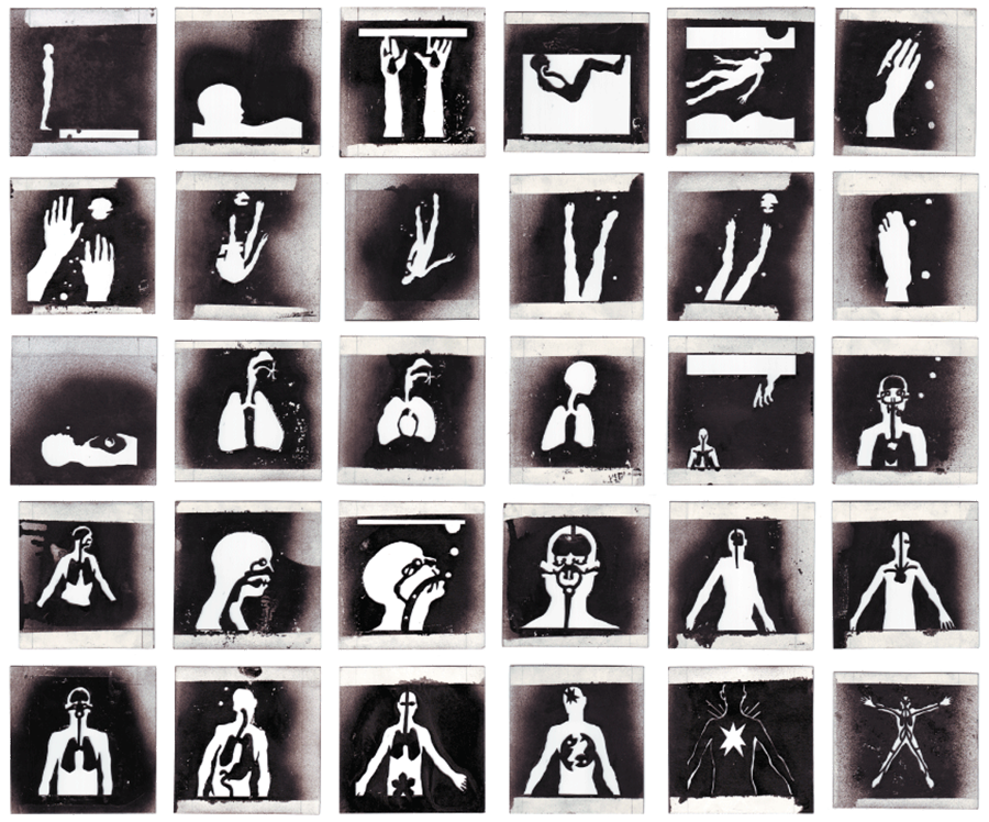Stencil set for depth breath installation (30 of 32) each 3" x 3" - 2007