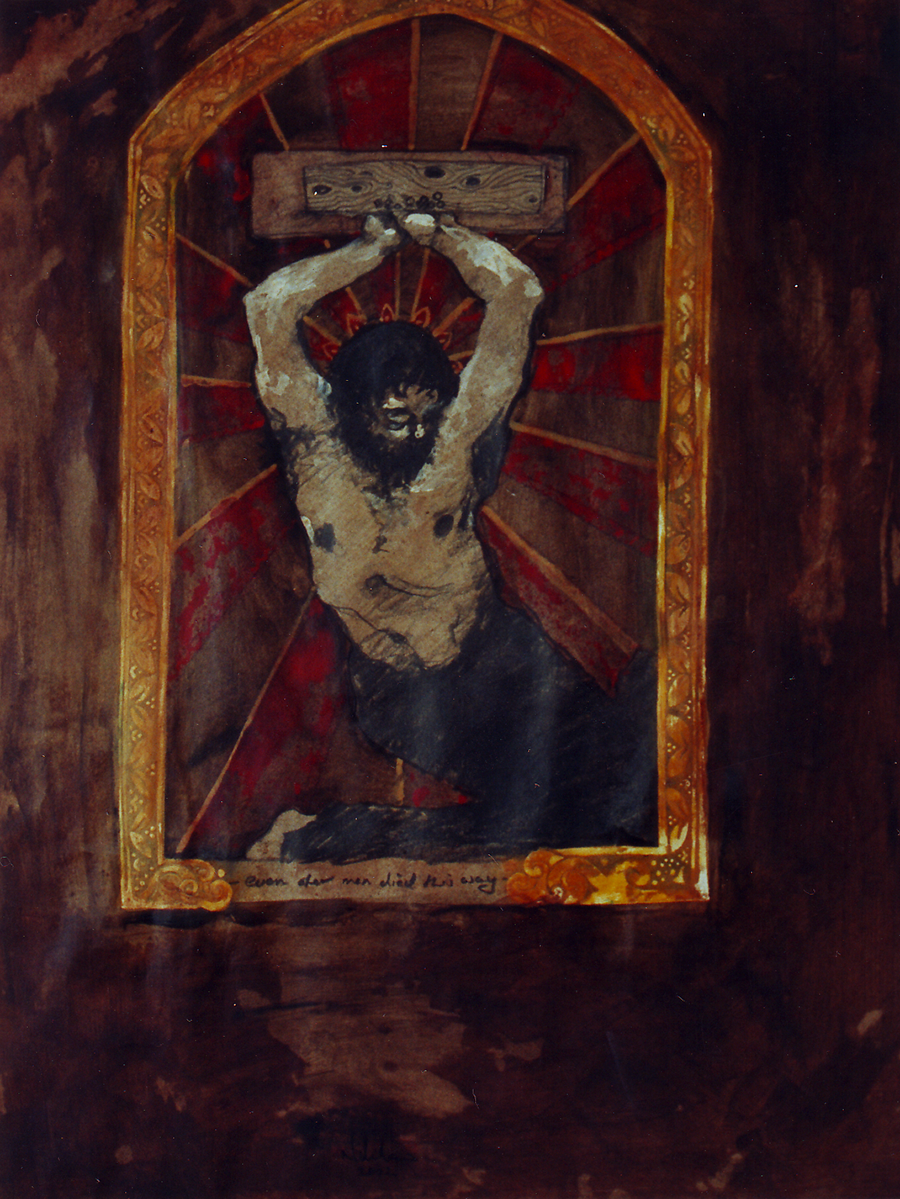 still other men died this way - graphite, ink and acrylic on paper - 18" x 24" - 2002