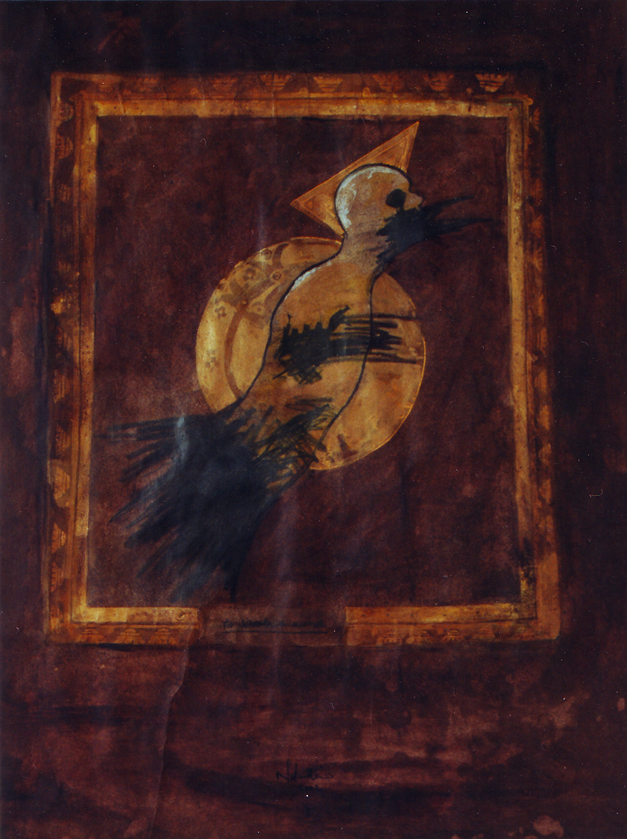 to speak a word - graphite, ink and acrylic on paper - 18" x 24" - 2002
