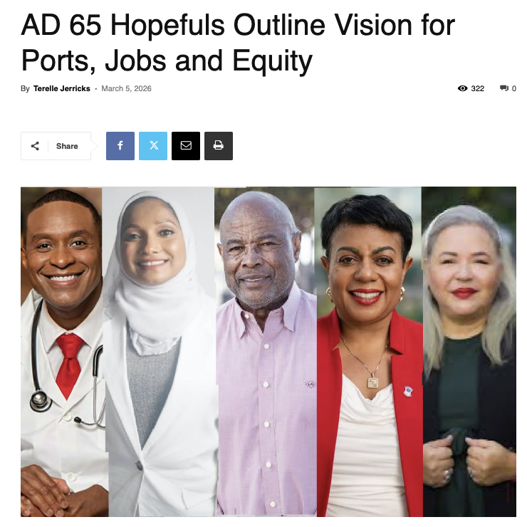 ad 65 hopefuls outline vision for ports, jobs, and equity