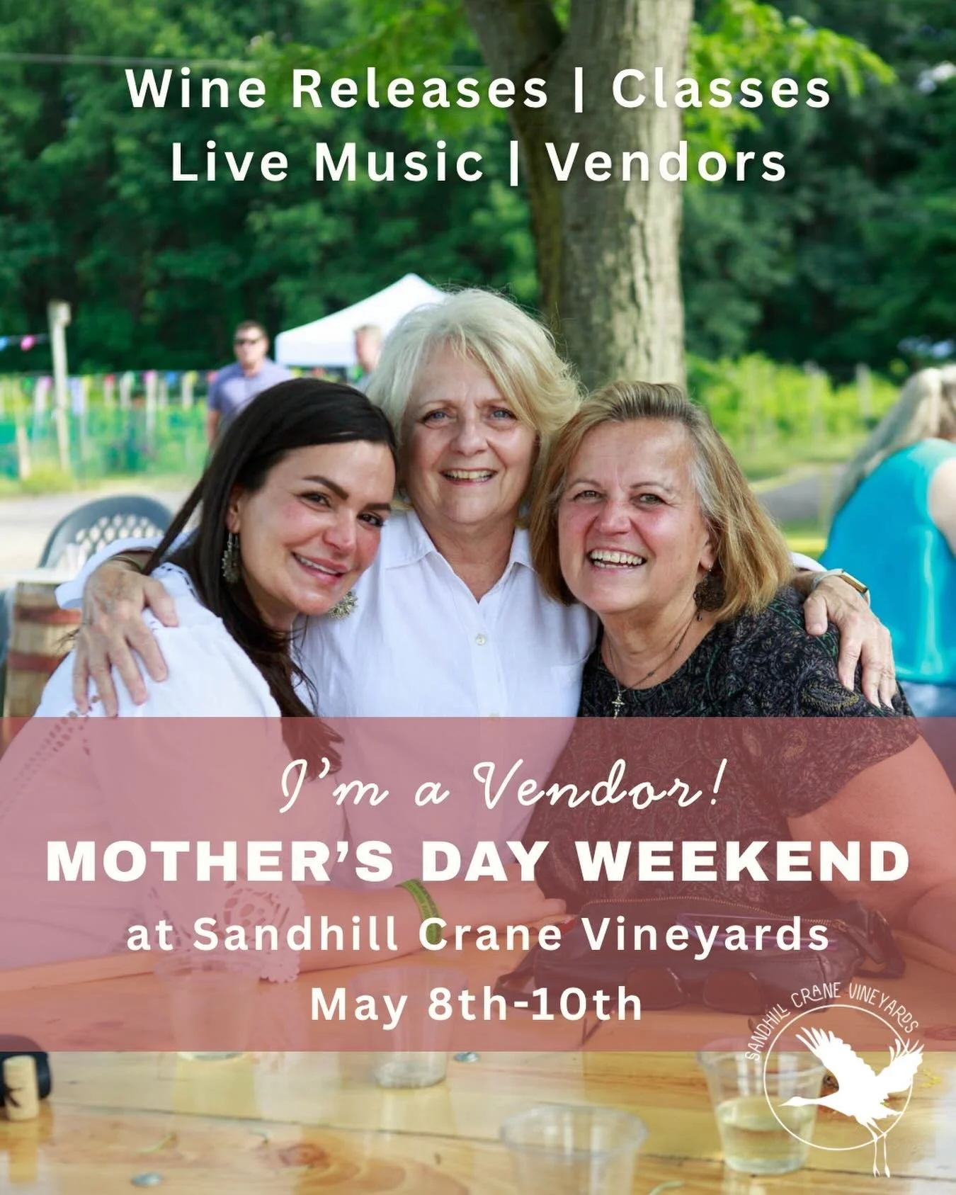 Find us at @sandhillwine on Sunday for handcrafted gifts for Mom!