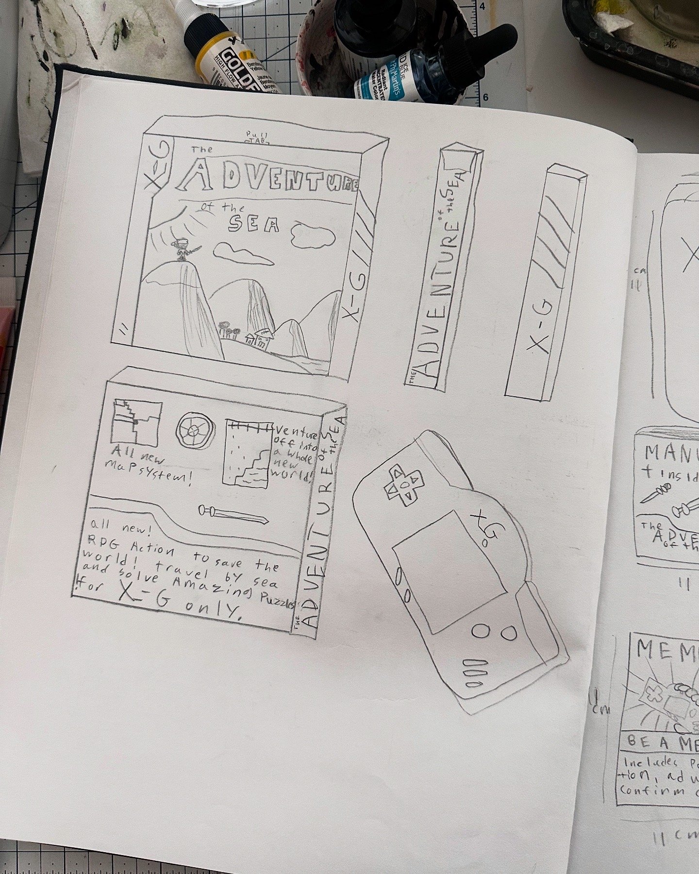 Concept art for game consoles and packaging