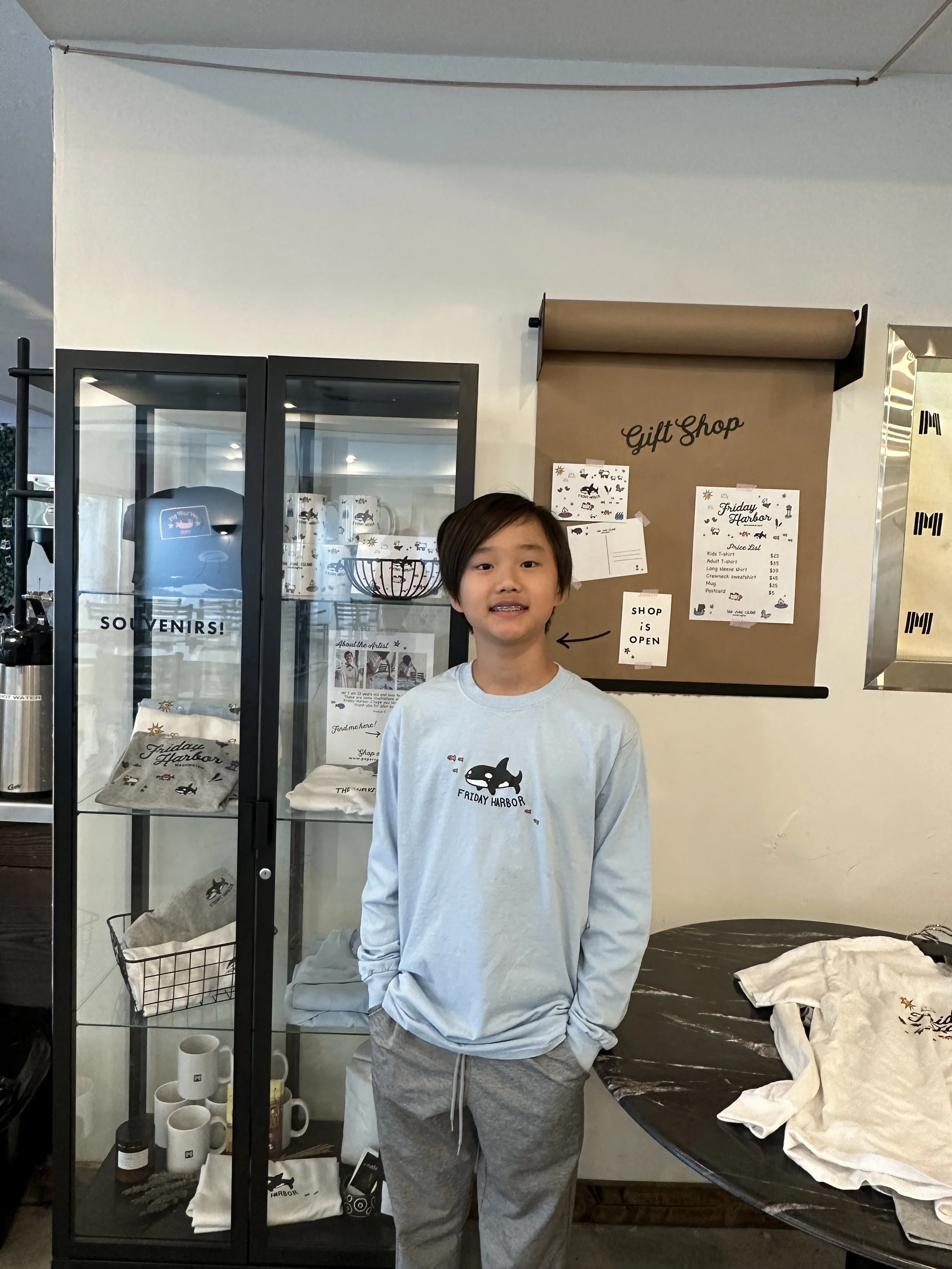 age 13 - first hotel merch display