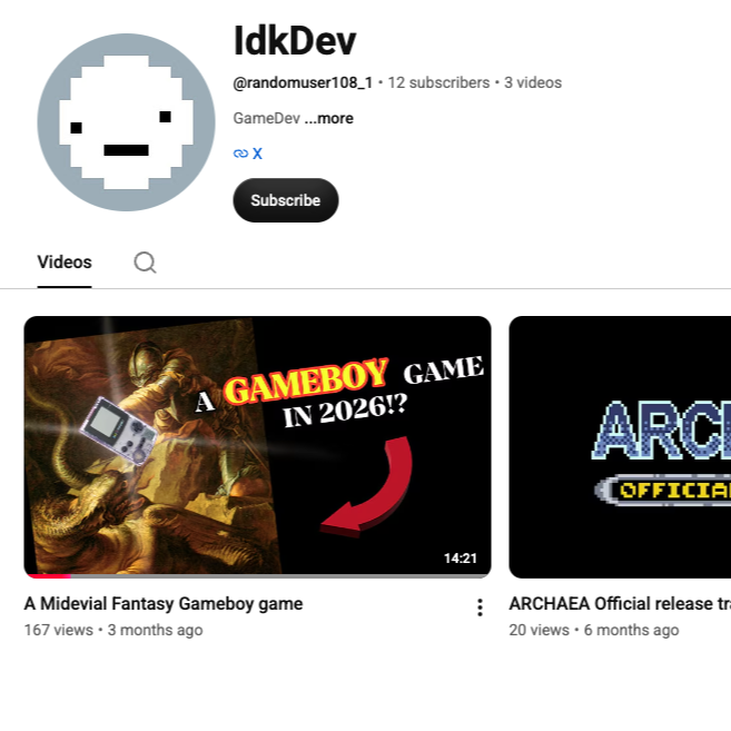age 16 - Game devlogs on Youtube