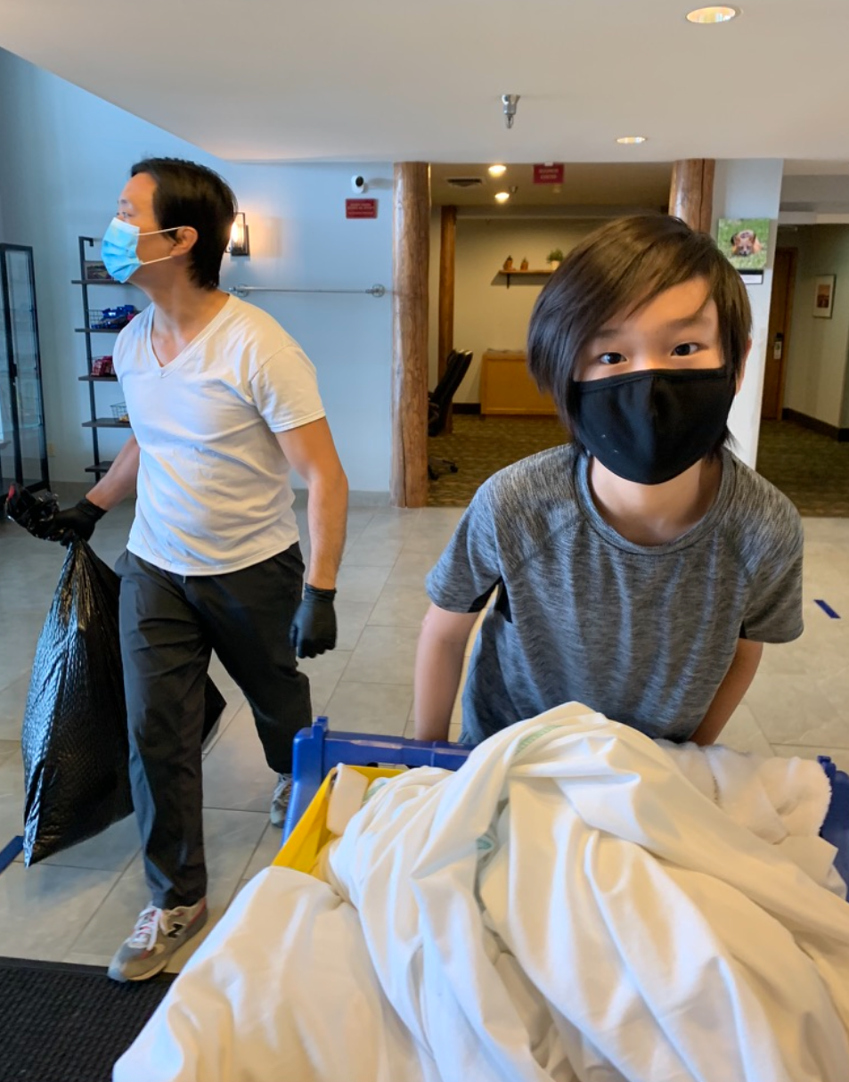 age 13- doing hotel laundry