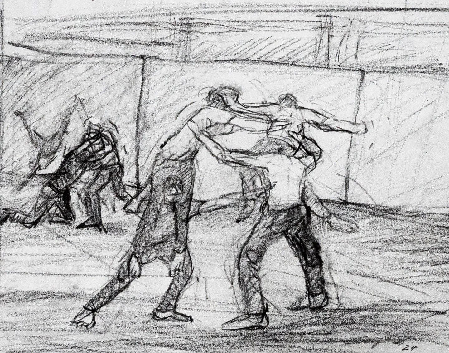 Streetfighters Study II, Graphite, 7x9", 2024
