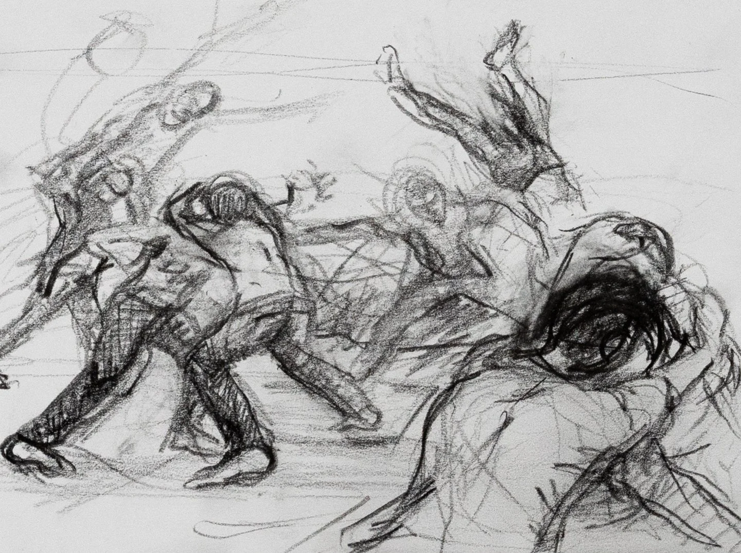 Streetfighters Study VI, Graphite, 5.25x7", 2024