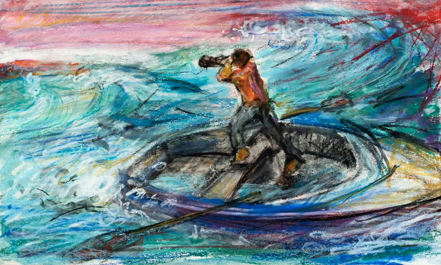 Stormy Study II, Ink wash, 6.75x11.75", 2025