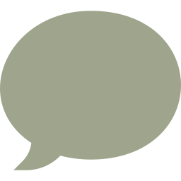A large, empty speech bubble on a light green background.