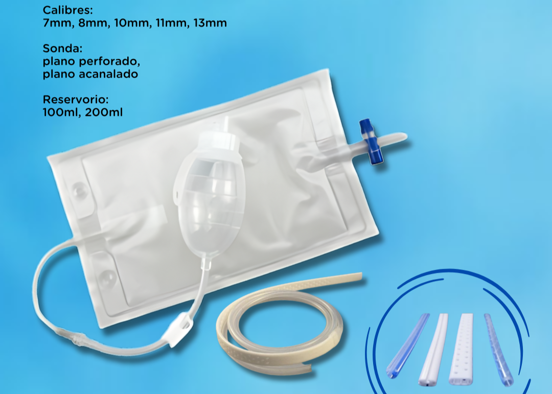 Catéter Plano Reservorio Silicón Bolsa Recolectora